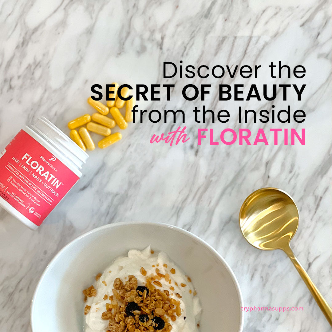 Floratin is pharmacist-formulated, combining a proprietary blend of vitamins, keratin, collagen, and powerful probiotics that target gut health for transformative beauty.