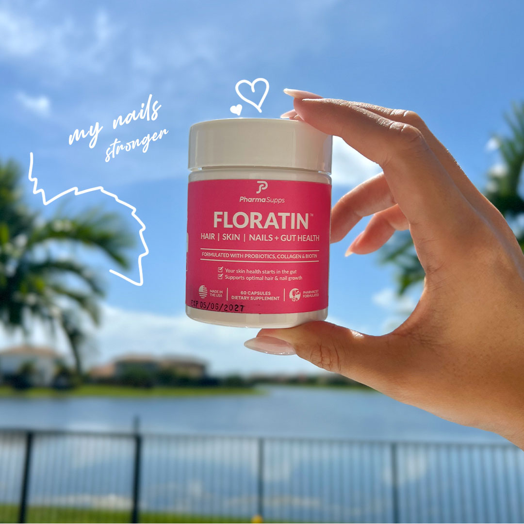 Floratin is pharmacist-formulated, combining a proprietary blend of vitamins, keratin, collagen, and powerful probiotics that target gut health for transformative beauty.