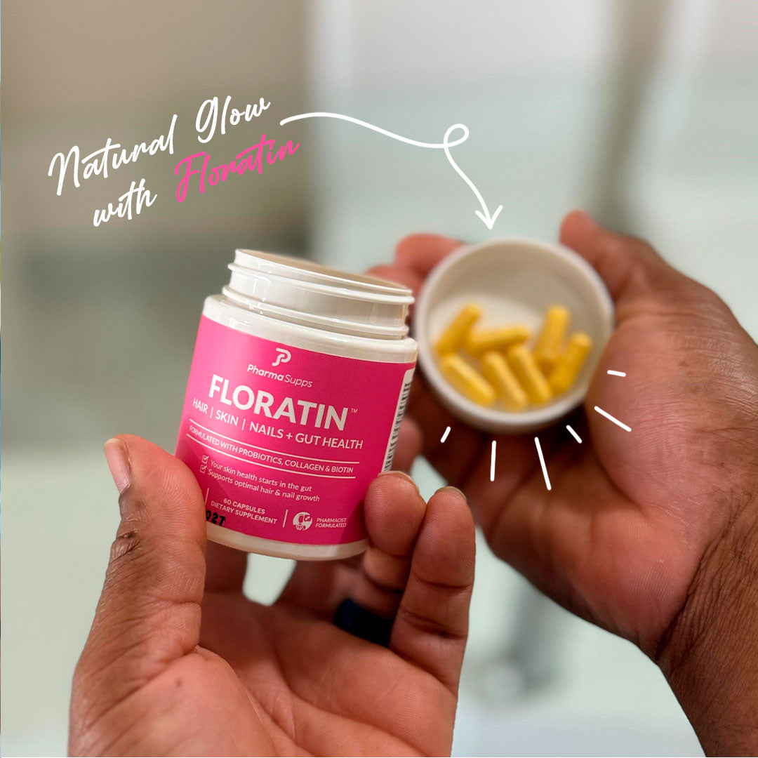 Floratin is pharmacist-formulated, combining a proprietary blend of vitamins, keratin, collagen, and powerful probiotics that target gut health for transformative beauty.