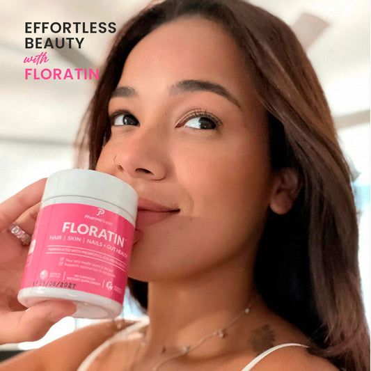 Floratin is pharmacist-formulated, combining a proprietary blend of vitamins, keratin, collagen, and powerful probiotics that target gut health for transformative beauty.